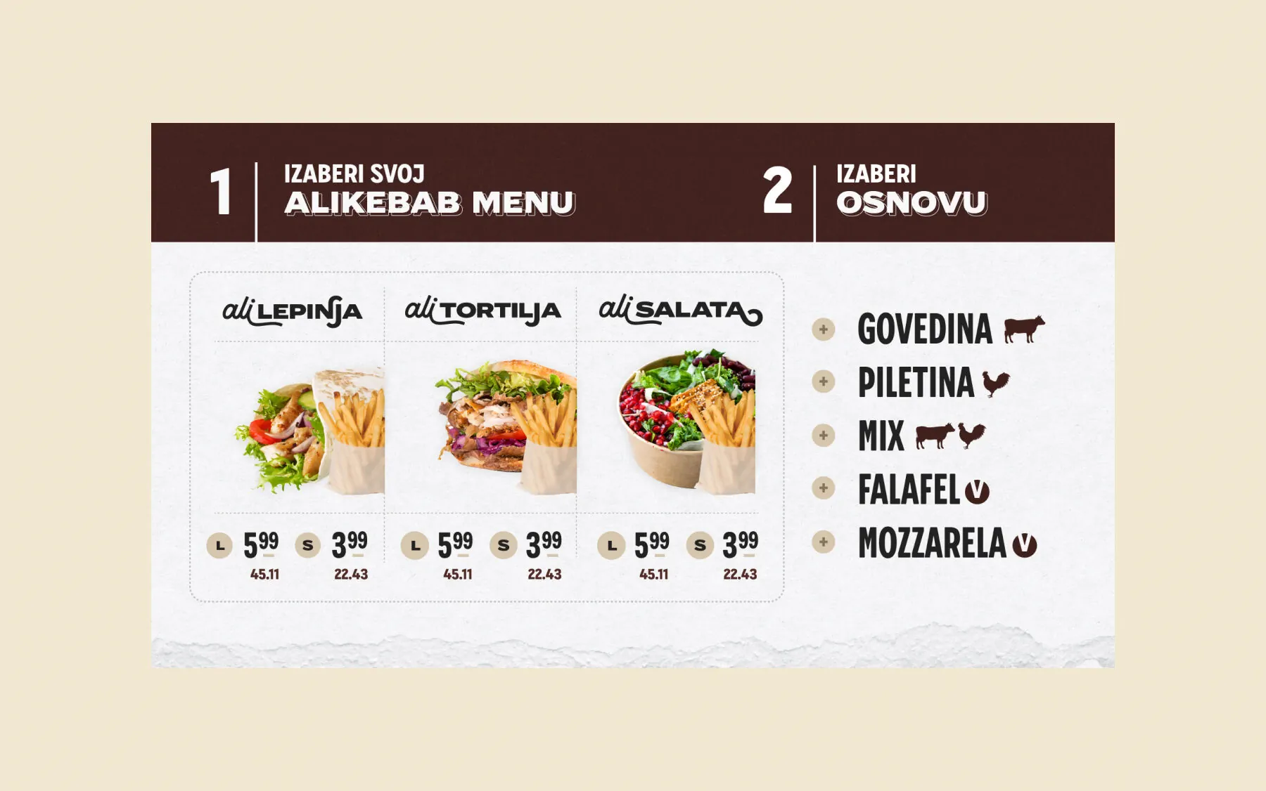 ali kebaba menu dizajn